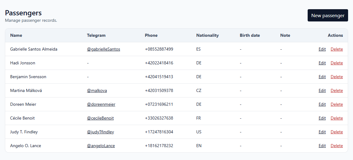 Passenger Management